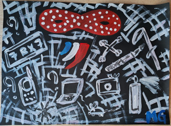 Obra contemporánea nombrada « Dont gumble with me », Hecho por MG