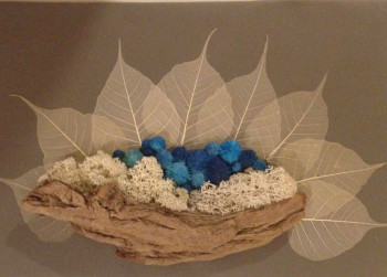 Obra contemporánea nombrada « Blue nature », Hecho por CAROLE CAROLE MASSON