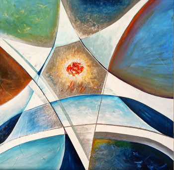 Obra contemporánea nombrada « BLUE STAR », Hecho por SARAH