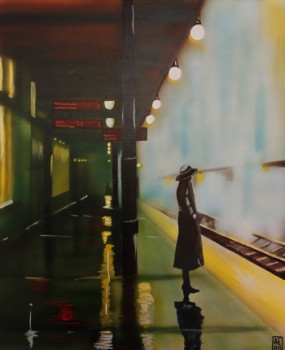 Obra contemporánea nombrada « Attente », Hecho por AERO