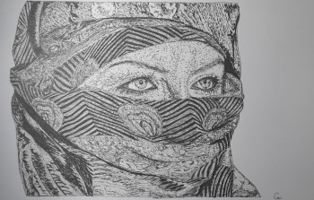 Obra contemporánea nombrada « Rose des sables », Hecho por CRéAWILL