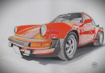 Obra contemporánea nombrada « Porsche 911 Carrera », Hecho por PIRDESSINS