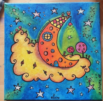 Obra contemporánea nombrada « Au clair de la lune... », Hecho por CLAIRE LA RêVIERE ?