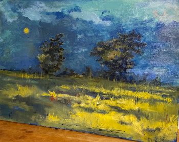 Obra contemporánea nombrada « Bleue », Hecho por EVGENIIA KASHIRINA
