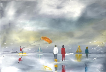 Obra contemporánea nombrada « BORD DE MER 1 », Hecho por JEAN PIERRE SALLE