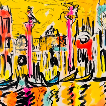 Obra contemporánea nombrada « Venise’s holidays 1 », Hecho por PAUGAM PAUGAM DANIEL