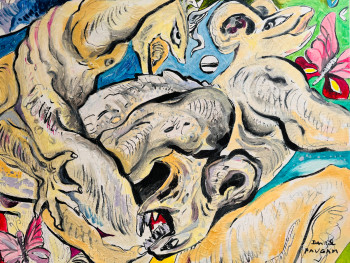 Obra contemporánea nombrada « Le porteur de planète », Hecho por PAUGAM PAUGAM DANIEL
