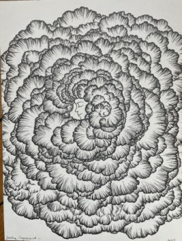 Obra contemporánea nombrada « La fleur de ma chair », Hecho por JUSTINE GUYOMARD