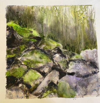 Obra contemporánea nombrada « Rochers et sous bois », Hecho por NATHALIE GUY