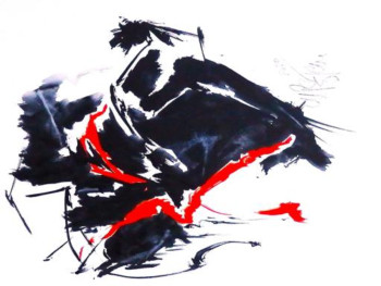 Obra contemporánea nombrada « tableau 4 série kim an jong », Hecho por MARIE-PIERRE ESTEVE