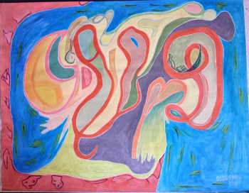 Obra contemporánea nombrada « Reformation colorée 3 », Hecho por MIREILLE DELGENèS