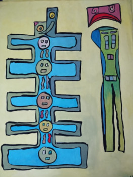Obra contemporánea nombrada « Humassins, 8 », Hecho por MIREILLE DELGENèS