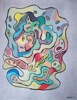 Obra contemporánea nombrada « Harmonies des tortures, 6 », Hecho por MIREILLE DELGENèS