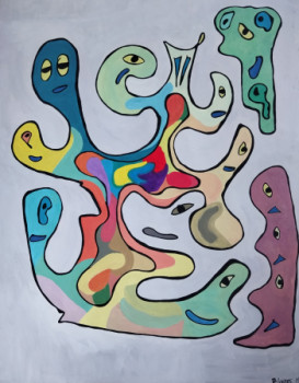 Obra contemporánea nombrada « Harmonies des tortures, 5 », Hecho por MIREILLE DELGENèS