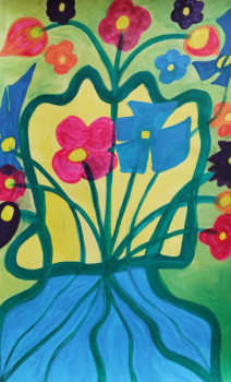 Obra contemporánea nombrada « Bouquet », Hecho por MIREILLE DELGENèS
