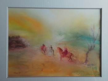Obra contemporánea nombrada « Promenade à cheval », Hecho por BONVARLET