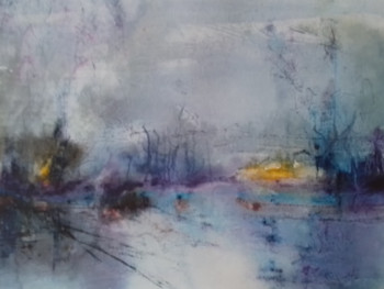 Obra contemporánea nombrada « Les marais », Hecho por BONVARLET
