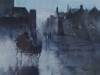 Obra contemporánea nombrada « Le soir dans une autre époque », Hecho por BONVARLET