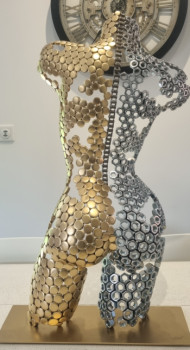 Obra contemporánea nombrada « D'or et d'argent », Hecho por CHRISTOPHER ROSTAING