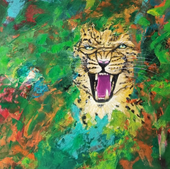 Obra contemporánea nombrada « Rugissement primal », Hecho por ANTOINE LOPEZ