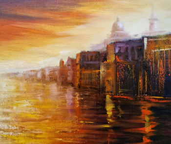 Obra contemporánea nombrada « Venise ville mystérieuse », Hecho por ANTOINE LOPEZ
