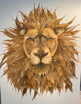 Obra contemporánea nombrada « « Le Lion » », Hecho por CARINE ROSE