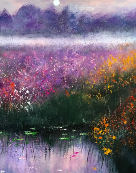 Obra contemporánea nombrada « Aube rosée », Hecho por ANNE VIGNAU