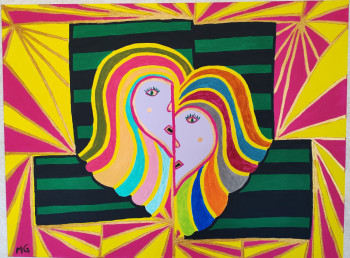 Obra contemporánea nombrada « Poker face », Hecho por MG