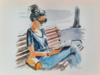 Obra contemporánea nombrada « La lectrice », Hecho por PACO