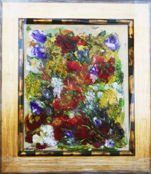 Obra contemporánea nombrada « N° 169 Opaline Fleurs et Fruits », Hecho por JADE-B-ROUGERIE