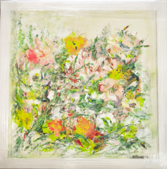 Obra contemporánea nombrada « N° 170 Bouquet Fleurie d'été », Hecho por JADE-B-ROUGERIE