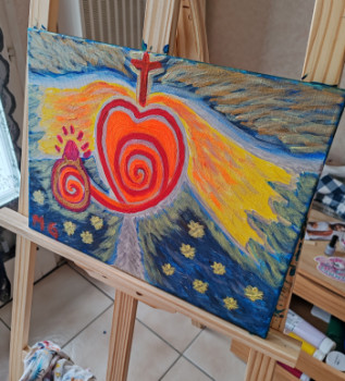 Obra contemporánea nombrada « Mariage céleste », Hecho por MG