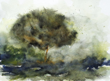 Obra contemporánea nombrada « arbre isolé 2 », Hecho por SYLVIE PINON
