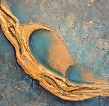 Obra contemporánea nombrada « LAGON DORE », Hecho por MIREILLE MAURY