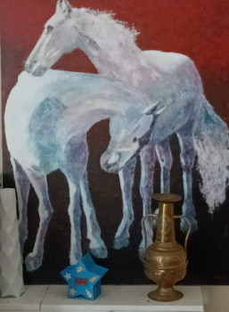 Obra contemporánea nombrada « Les chevaux », Hecho por FRANCOIS SANCHEZ