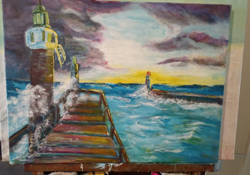 Obra contemporánea nombrada « Cap breton la tempête », Hecho por FRANCOIS SANCHEZ