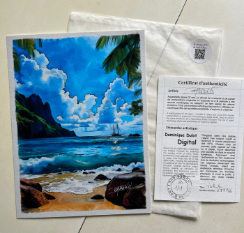 Obra contemporánea nombrada « Tahiti », Hecho por DOMINIQUE DULOT DIGITAL