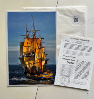 Obra contemporánea nombrada « L’hermione », Hecho por DOMINIQUE DULOT DIGITAL