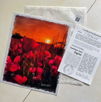 Obra contemporánea nombrada « Coquelicots », Hecho por DOMINIQUE DULOT DIGITAL