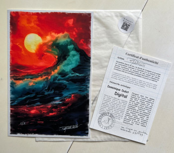 Obra contemporánea nombrada « Vague au coucher », Hecho por DOMINIQUE DULOT DIGITAL