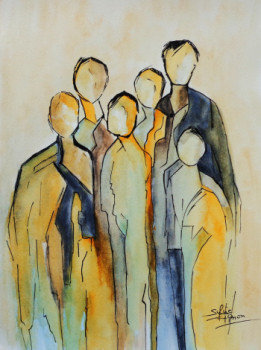 Obra contemporánea nombrada « silhouettes », Hecho por SYLVIE PINON
