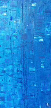 Obra contemporánea nombrada « Petit monochrome bleu », Hecho por EEEGO