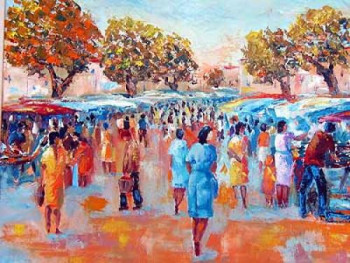 Obra contemporánea nombrada « Marché », Hecho por RAOUL RIBOT