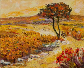 Obra contemporánea nombrada « Paysage du Languedoc », Hecho por RAOUL RIBOT