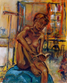 Obra contemporánea nombrada « LA LECTRICE », Hecho por LOUIS RUNEMBERG