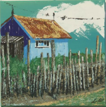Obra contemporánea nombrada « une cabane bleue au chenal d'Arceau », Hecho por LUDO