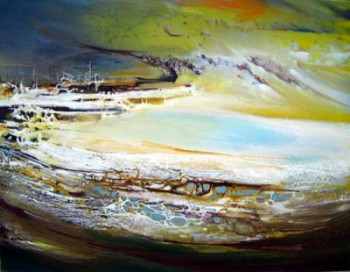 Obra contemporánea nombrada « Le port de Mourmansk », Hecho por B.ALEXIS