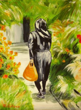 Obra contemporánea nombrada « retour de courses », Hecho por HéLèNE COLENO
