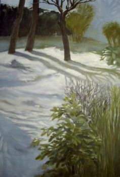 Obra contemporánea nombrada « Jardin sous la neige st pol 2007 », Hecho por ALAIN DIMPRE