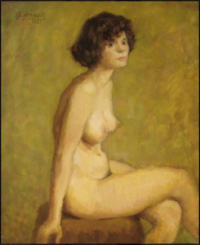 Obra contemporánea nombrada « nu de trois quarts », Hecho por GUERINO ANGELI